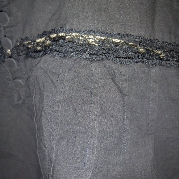 Black LIPSY Tank with Lace/Mesh/Buttons and Pleats Women's L - Picture 5 of 9